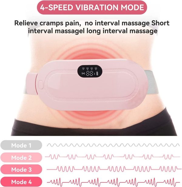 Heating Pad Women Period Pain Cramp Relief Belt | Portable Electric Menstrual Heating Pad With 3 Heat Levels & 4 Massage Modes For Belly And Waist Pain Relief
