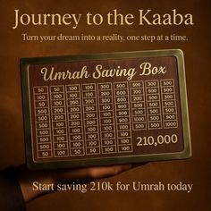 Wooden Umrah Saving Box – Premium 210,000 Goal Money Box For Umrah Fund, Elegant Islamic Design Charity And Donation Storage Box