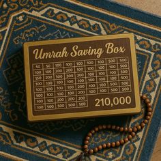 Wooden Umrah Saving Box – Premium 210,000 Goal Money Box For Umrah Fund, Elegant Islamic Design Charity And Donation Storage Box
