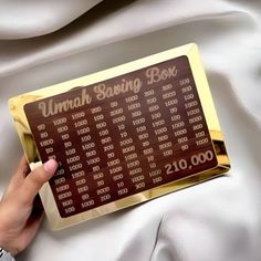 Wooden Umrah Saving Box – Premium 210,000 Goal Money Box For Umrah Fund, Elegant Islamic Design Charity And Donation Storage Box